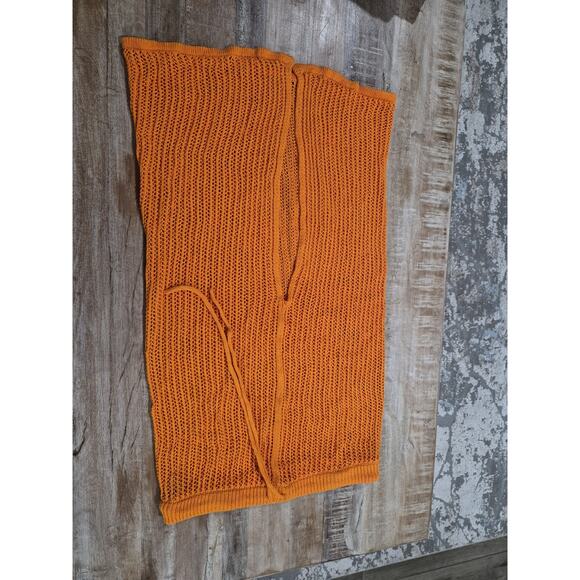 A New Day Women's S Small Skirt Orange Beach Bungalow Midi Sweater Knit Cover Up - Picture 2 of 3